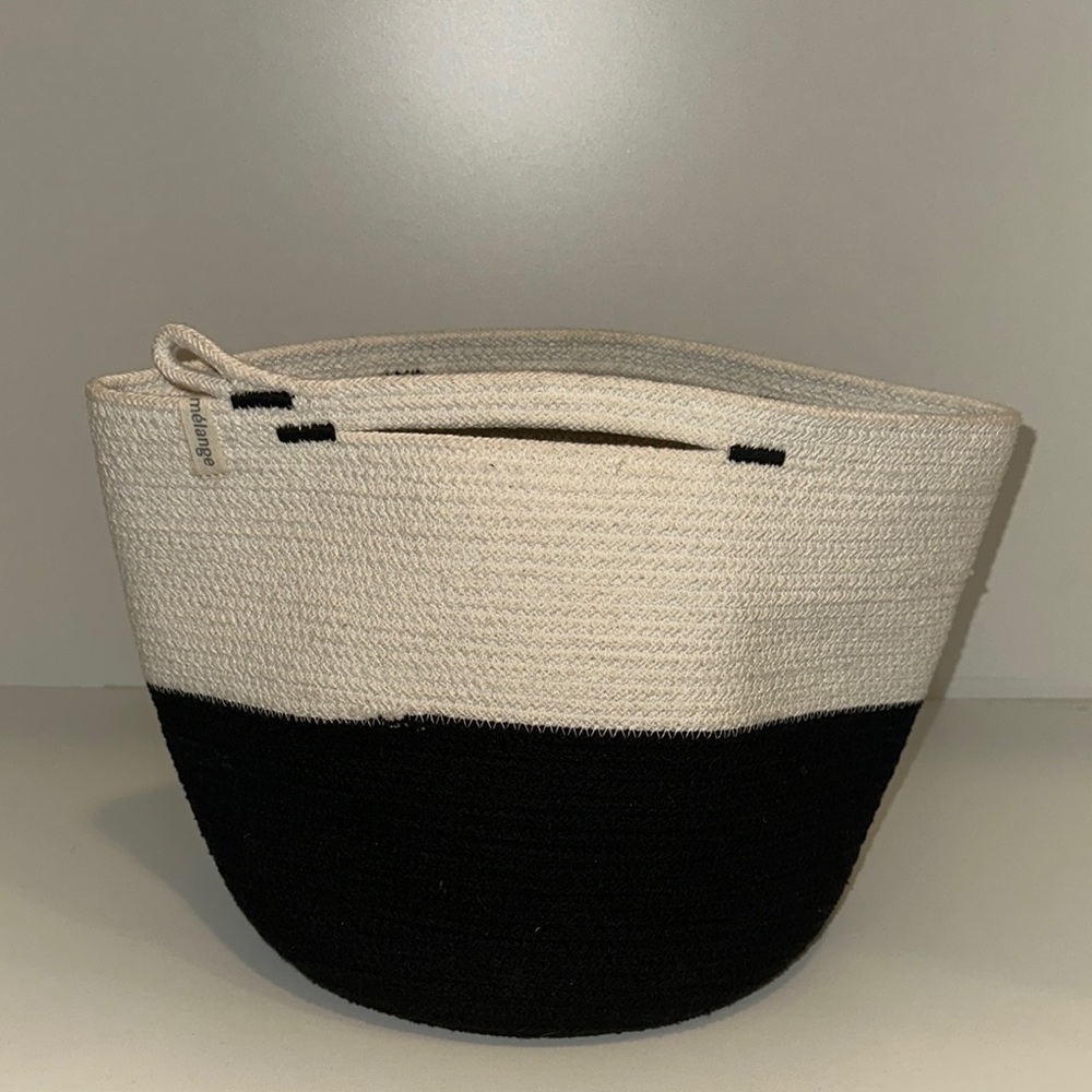 Black and White Tote Bag with Structured Design